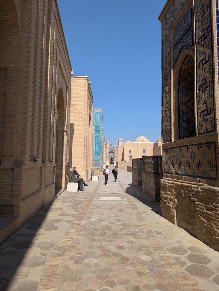 Explore the historic Shah-i-Zinda mausoleum complex in Samarkand, a stunning example of Islamic architecture.